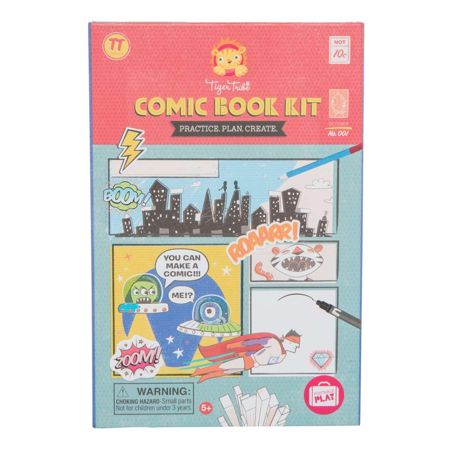 Tiger Tribe Comic Book Kit - Practice-Plan-Create, Activity Set for Kids & Tweens, Learn Techniques, Incl. Stationery, Step-by-Step Guide, Great Gift