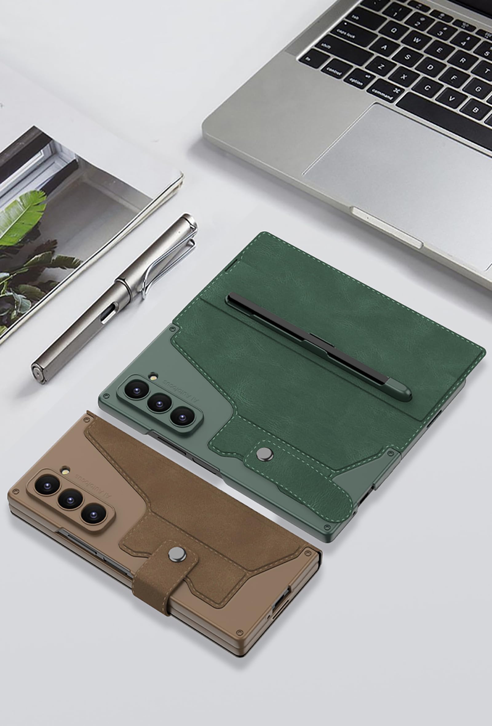 Etui do Galaxy Z Fold7 5G, all-inclusive składane etui z otworem na długopis i zapięciem magnetycznym, kompatybilne z Samsung Galaxy Z Fold7 5G, czarne 2