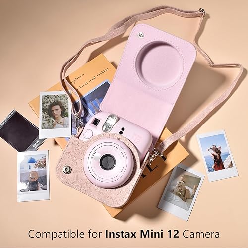 Miniatura 6 de MUZIRI KINOKOO Funda para cámara Mini 12 compatible con cámara instantánea Fuji Instax Mini 12  Funda protectora de piel sintética en relieve Mini