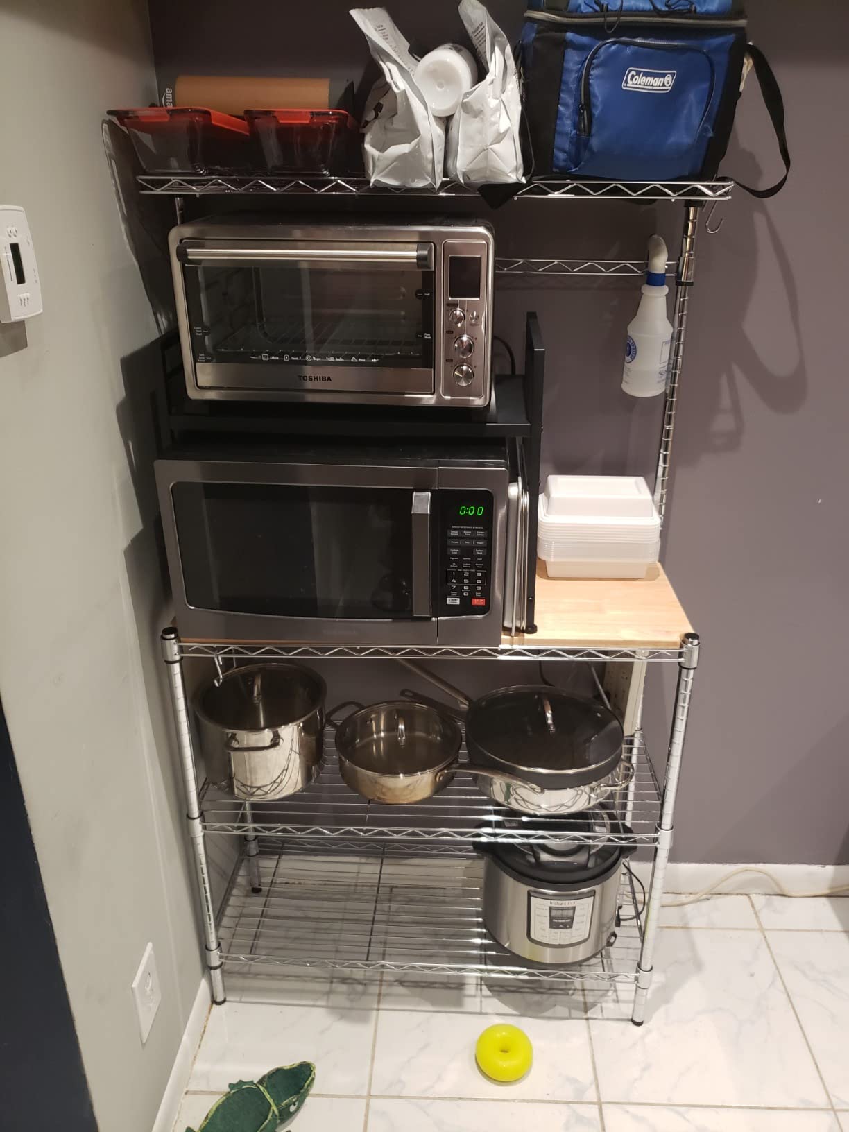 14/mo Finance Amazon Basics Kitchen Storage Baker's Rack with Wood