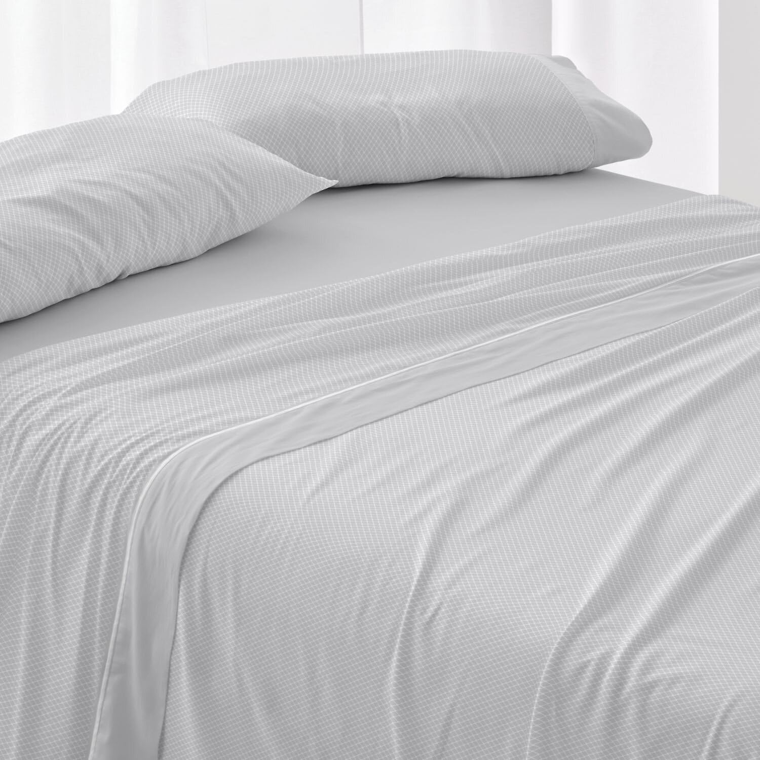 Burrito Blanco | Cotton Bedding Set | Bed 150 to 160 cm (+Available Measurements) | Design 633 | Grey Color (150-160x190/200 cm.)