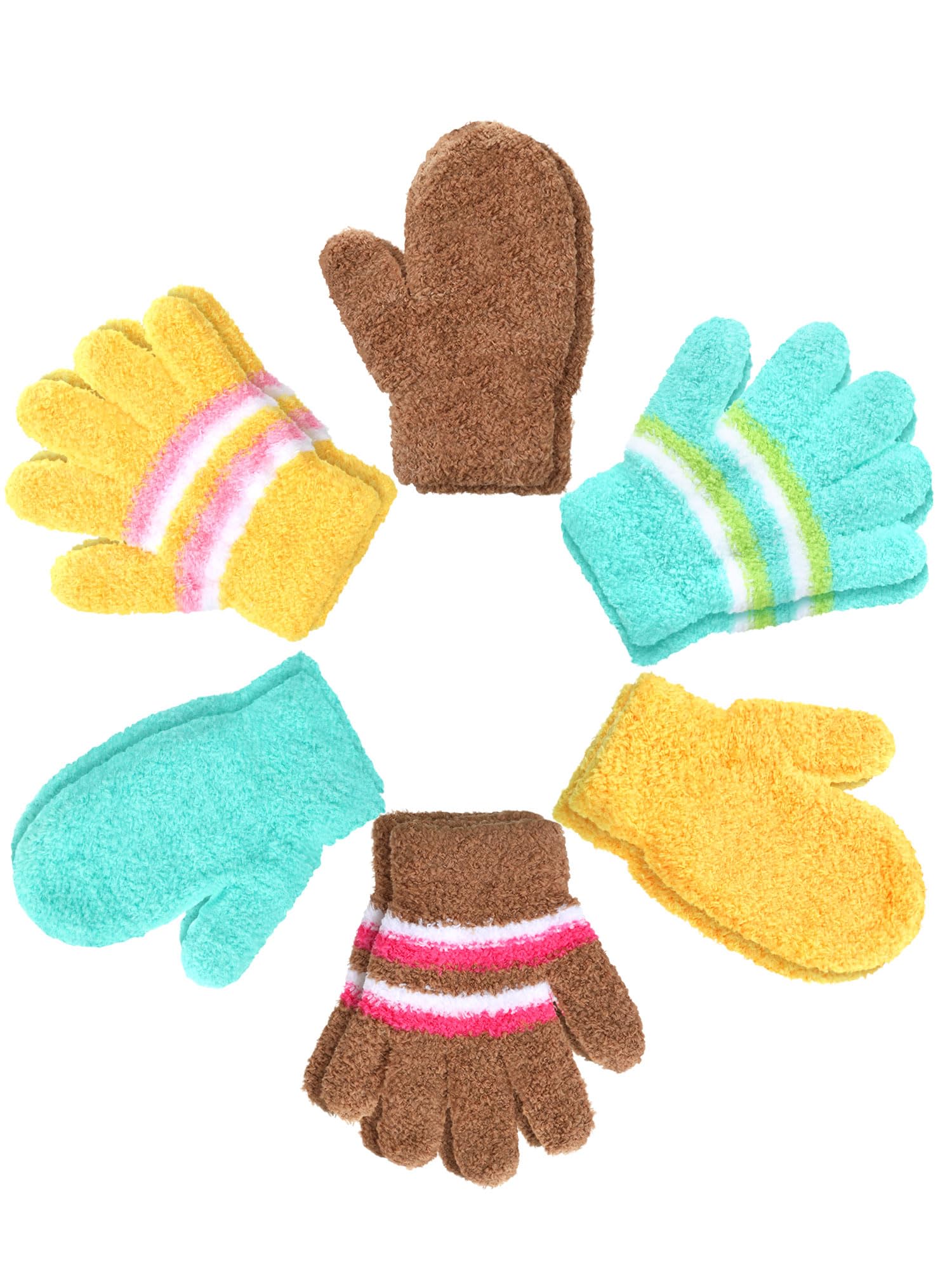 SATINIOR 6 Pairs Toddler Kids Mittens