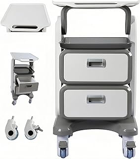 Medical Trolley, Multifunctional Storage Cart with Drawers, Utility Cart with Wheels for Hospital Ultrasound, Bathroom, Beauty Salon, Dental Clinics, Labs and Estheticians