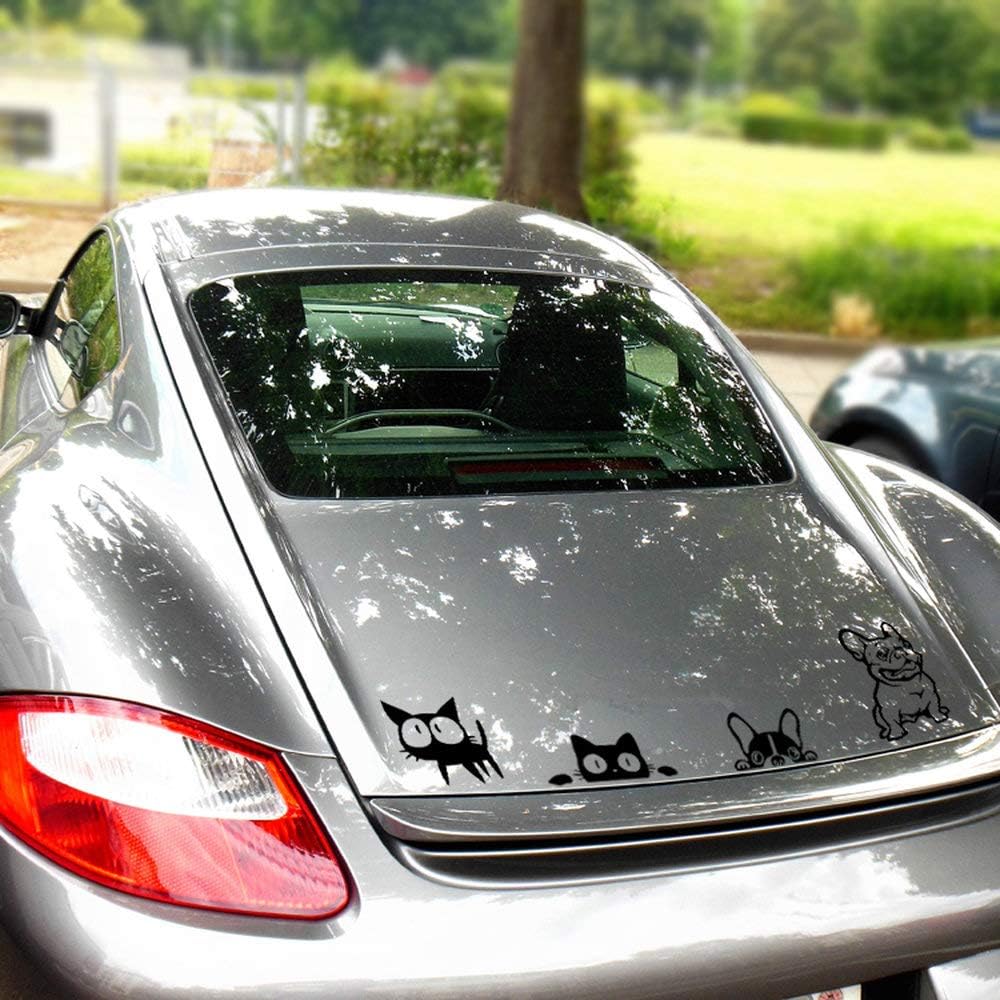 Amazon Lifepower カッティングステッカー カーステッカー 車 バイク 壁 キャリーケースなどに 凹み キズ隠しに かわいい 自転車 スーツケース スノーボード スケートボード サーフボードにも 覗き猫ブラック ステッカー デカール 車 バイク