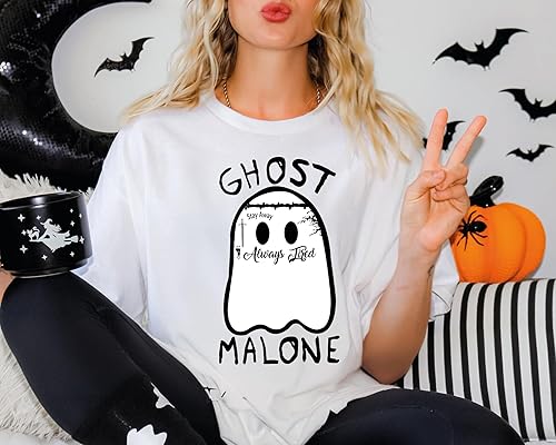 Miniatura 4 de Ghost Shirt For Women And Men, Malone Halloween Shirt, Ghoul Face Tshirt, Spooky Halloween Costumes, Fall Christmas Clothes, Always Tired Graphic