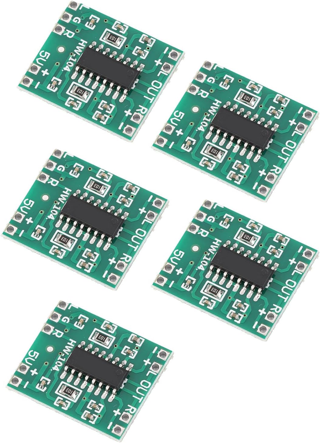 Jeanoko 5Pcs Power Amplifier Super Small DC 2.5V-5.5V 3W+3W Power Amp Module Board Audio Amp Amplifier Board for LCD TVs LaptopsElectronic Component