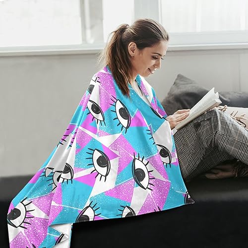 Miniatura 6 de Eyes Geometric Fashion Plush Blanket Comfy Ultra-Soft Fall Flannel Fleece Blanket 60"x90" for Office Travel