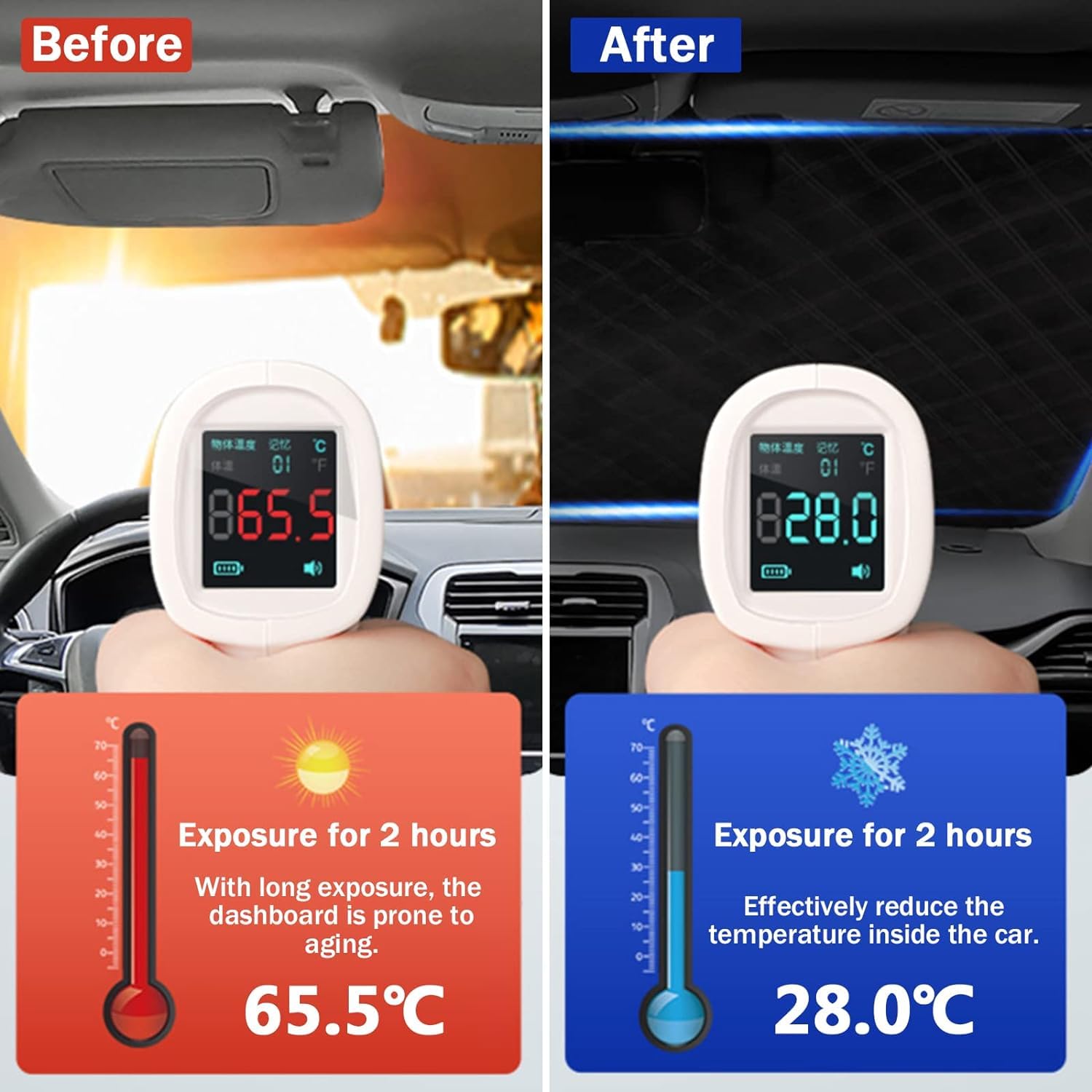 Parabrezza Auto Anti UV Copri Parasole Magnetico Adatto Maggior Parte Veicoli