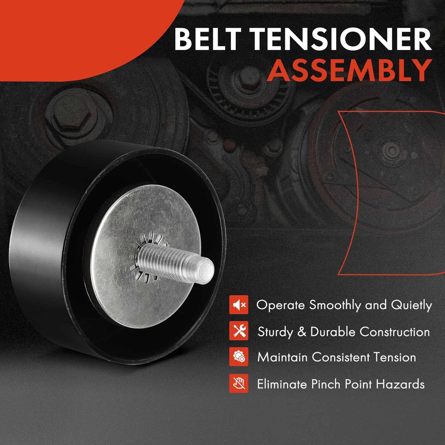 A-Premium Belt Idler Pulley Compatible with Ford F-150, Explorer, Escape, Fusion, Edge, Transit & Ram 1500, 2500, 3500 & Jeep Grand Cherokee, Wrangler, Cherokee & Subaru Outback & Dodge Grand Caravan