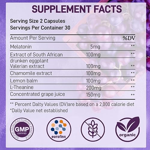 Miniatura 2 de CareGem Gomitas de melatonina de 5 mg para adultos  Suplemento de sueño profundo con L-teanina, Ashwagandha y raíz de valeriana  Fórmula natural