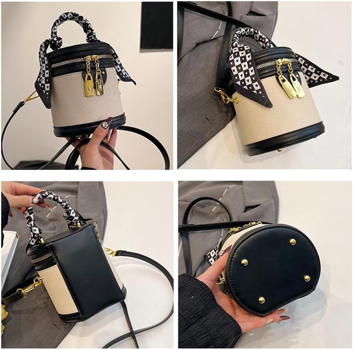 Trendy retro bucket bag for women top handle and Detachable Shoulder Strap, Perfect for Daily Use and Gatherings - Image 6