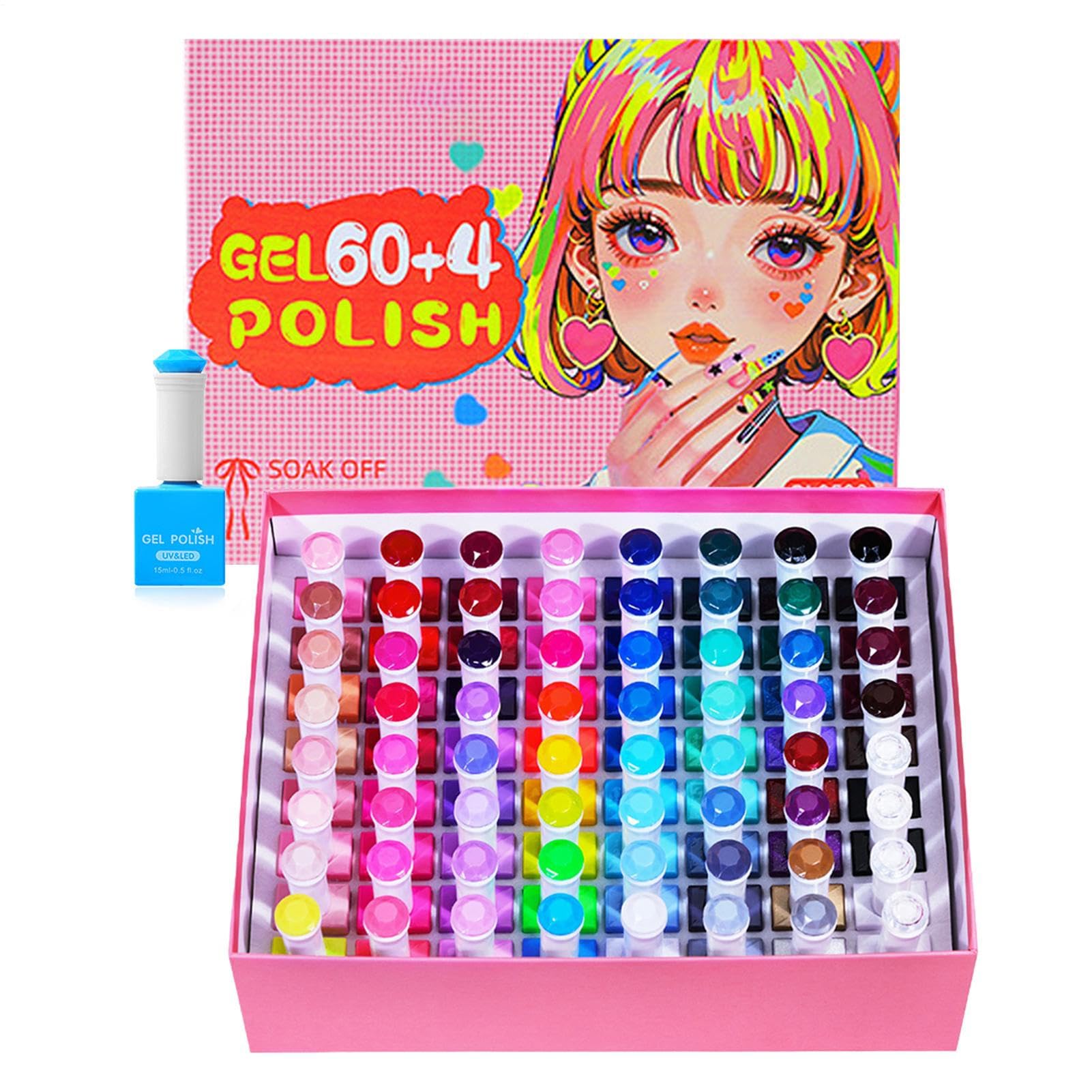Kit De Gel Para Uñas 60 Colores De Larga Duración Y Secado Rápido | Colores De Esmalte De Uñas En Gel Para Festival Manicura Salón Hogar Viaje Boda Spa Verano Vacaciones