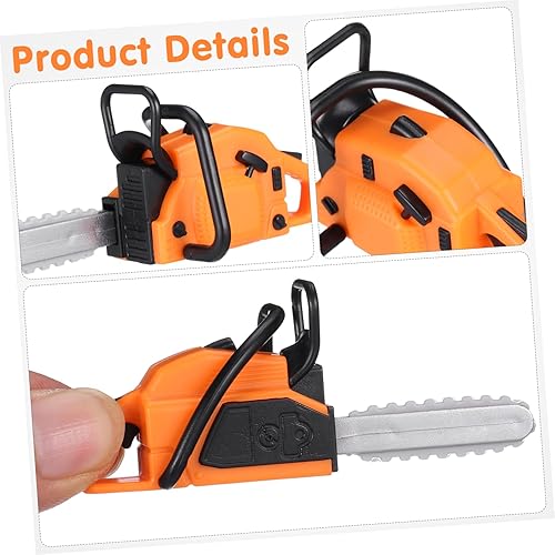 Miniatura 3 de Operitacx 8 piezas de motosierra para casa de muñecas, cortacésped en miniatura, adorno de estatua, mini motosierra para fotos, mini motosierra de