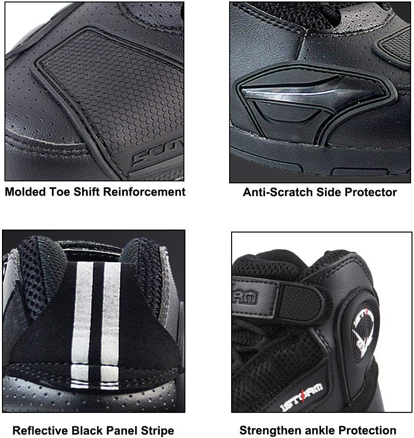 1Storm Men's Motorcycle Boots Rider Racing Hiking Trekking Outdoor Boots