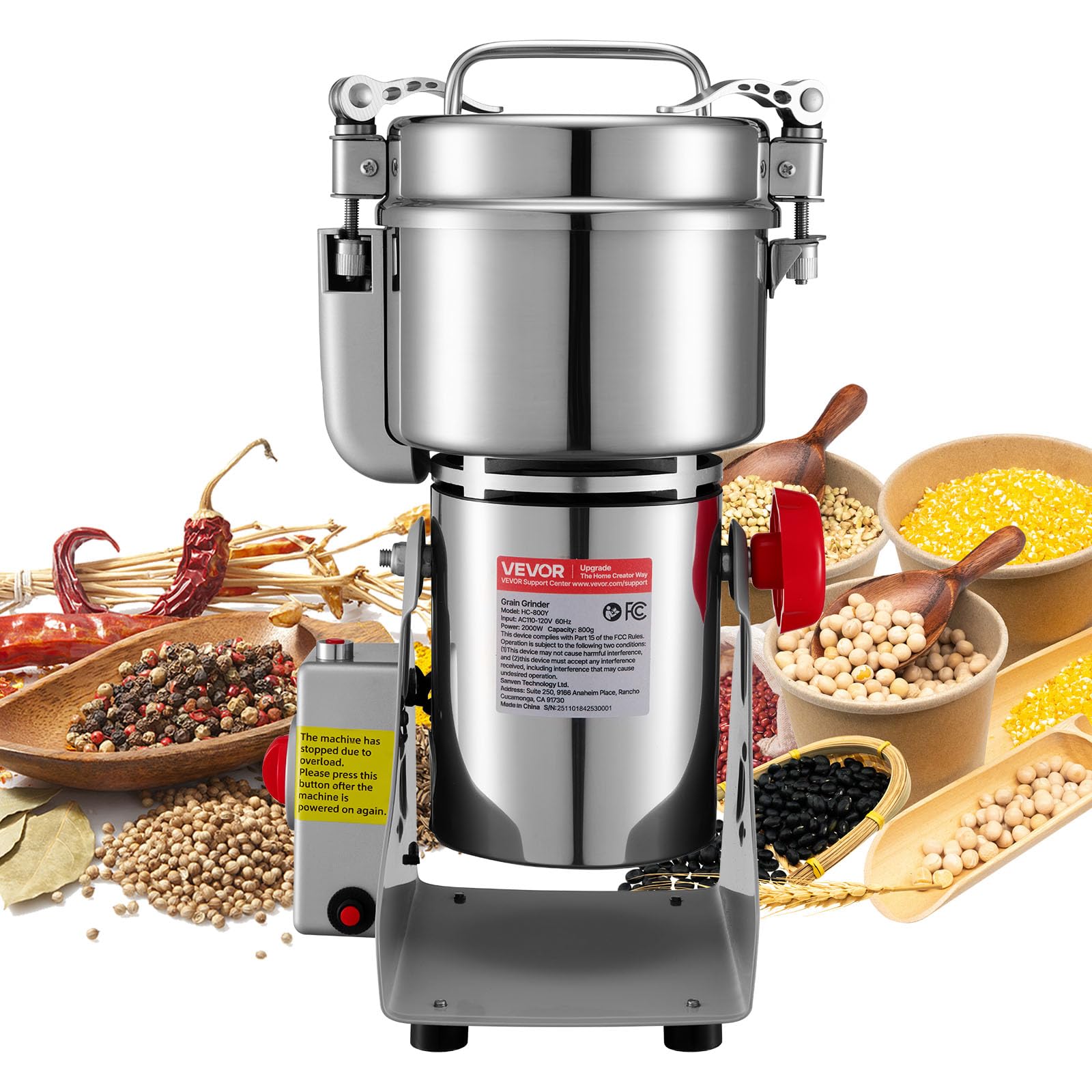 VEVOR Electric Grain Mill Grinder Swing Type