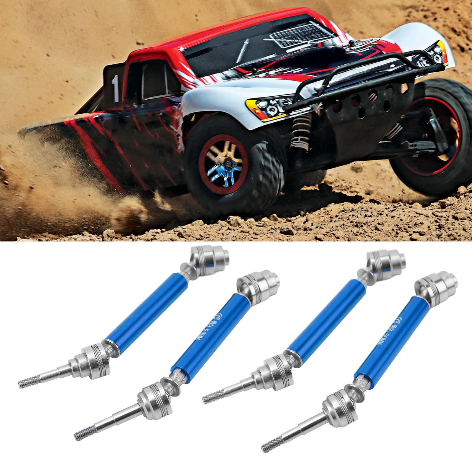 Lot De 2 Arbres De Transmission CVD Métal 1/10 RC – Compatible Traxxas Slash, Acier Durci, Longueur 115-137mm, Puissance Stable, Pièces RC