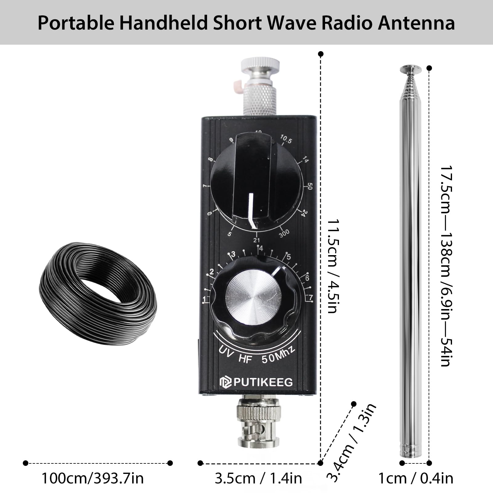 HamGeek Mini-ANT 20W QRP Korte Golf Al Band Afgestemde
