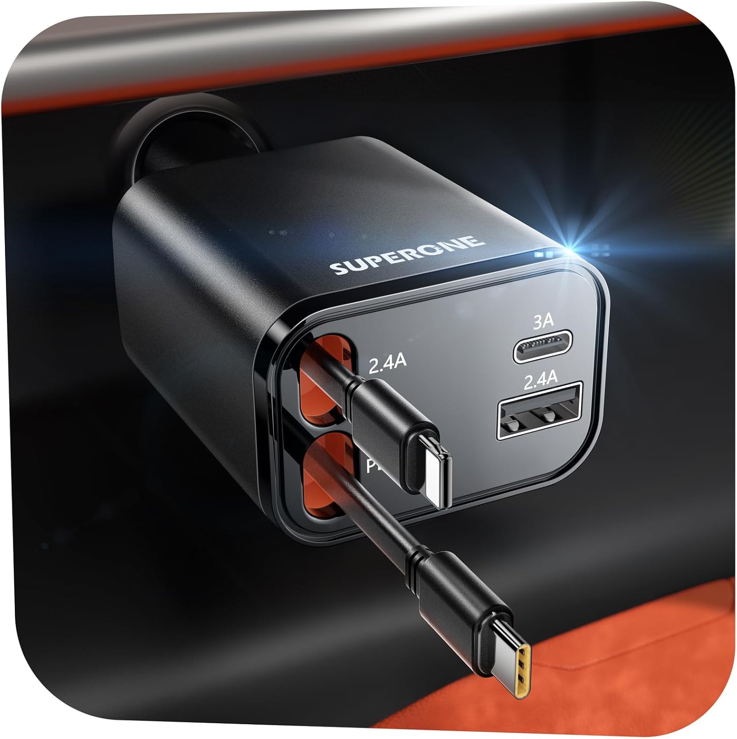 [2025 Upgraded] Retractable Car Charger