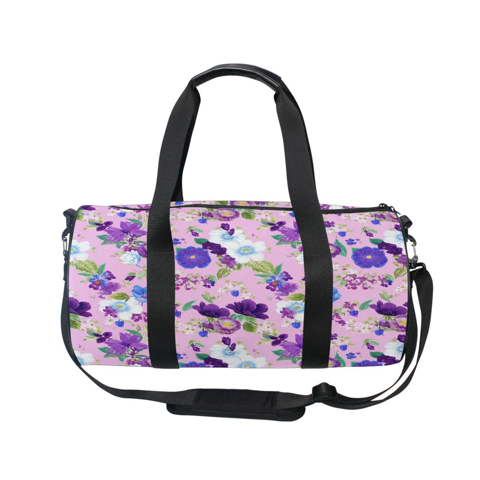 BOESI Doodle Colorful Flowers Travel Gym Bag, Lightweight Sports Bag, Hand-carrying and Shoulder-carrying, Suitable for Men and Women