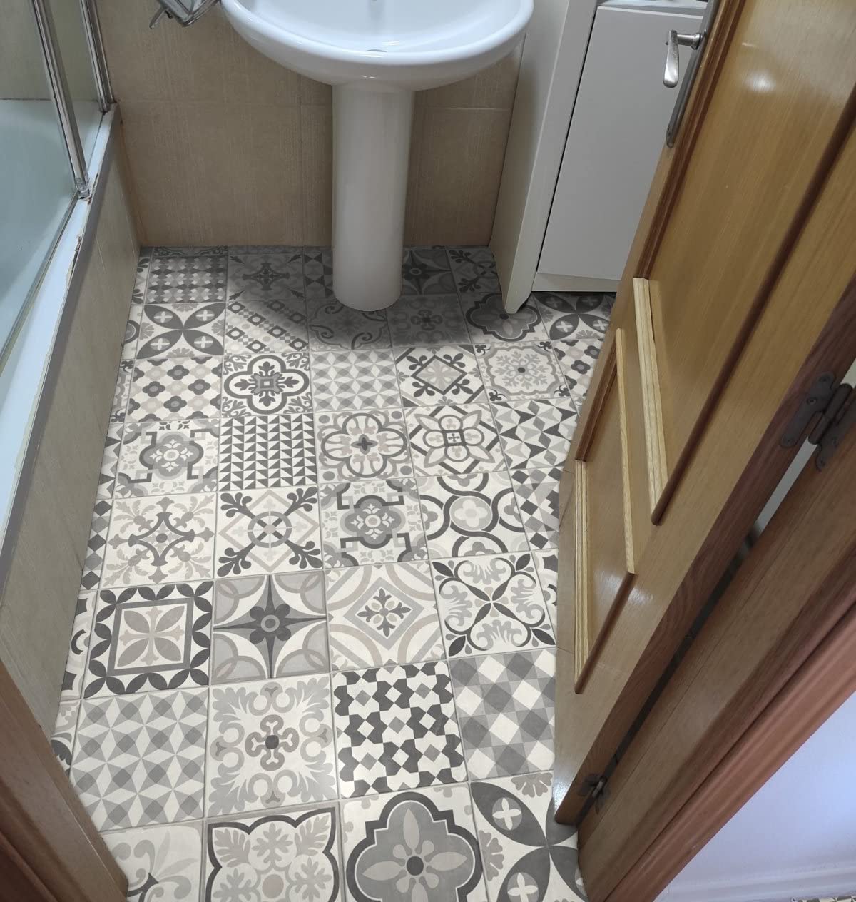 Tadi & Imperio1979 Tapis vinylique hydraulique très Long carrelage Multicolore pour Cuisine, Couloir, Toilettes, Chambre à Dos PVC antidérapant.