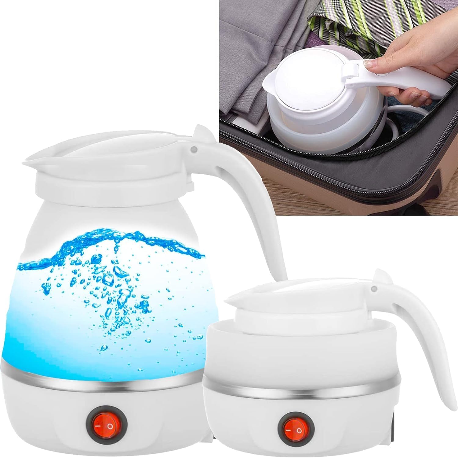 DONDA Travel Folding Electric Kettle, Fast Boiling, Portable Electric Kettle | 600ml Boil Protection, 100-240V Food Grade Silicone Kettle (Multicolor)-picture-13
