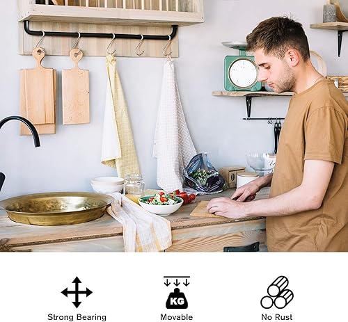 Miniatura 5 de Myfolrena Paquete de 20 ganchos en S para colgar, ganchos de metal en forma de S de 3.4 pulgadas resistentes para macetas, sartenes, plantas,