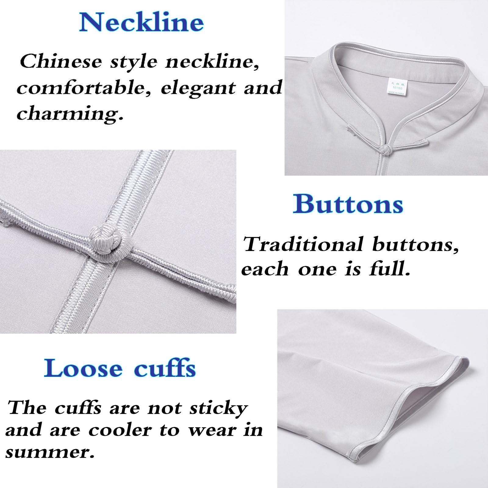 Giacca per Arti Marziali di Kung Fu,Abbigliamento Tai Chi Cinese,Wing Chun Uniforme,Set da Uomo Tang Suit,Unisex,Casual,Traspirante,cedevole,per Meditazione e Qigong