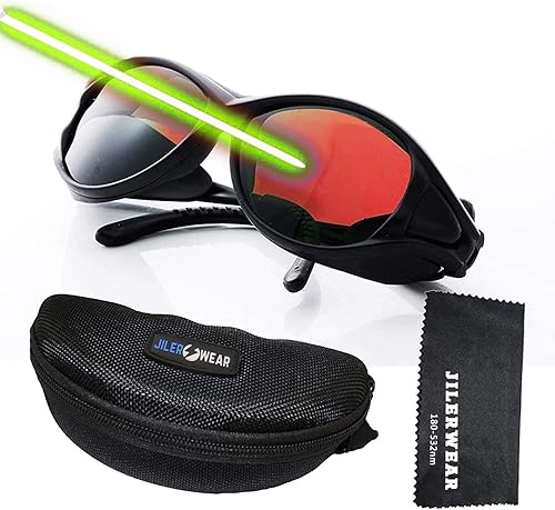 Gafas de seguridad láser de 532 nm OD 6 profesionales de 180 nm-532 nm de longitud de onda violetaazulverde gafas protectoras láser para 405 nm 445