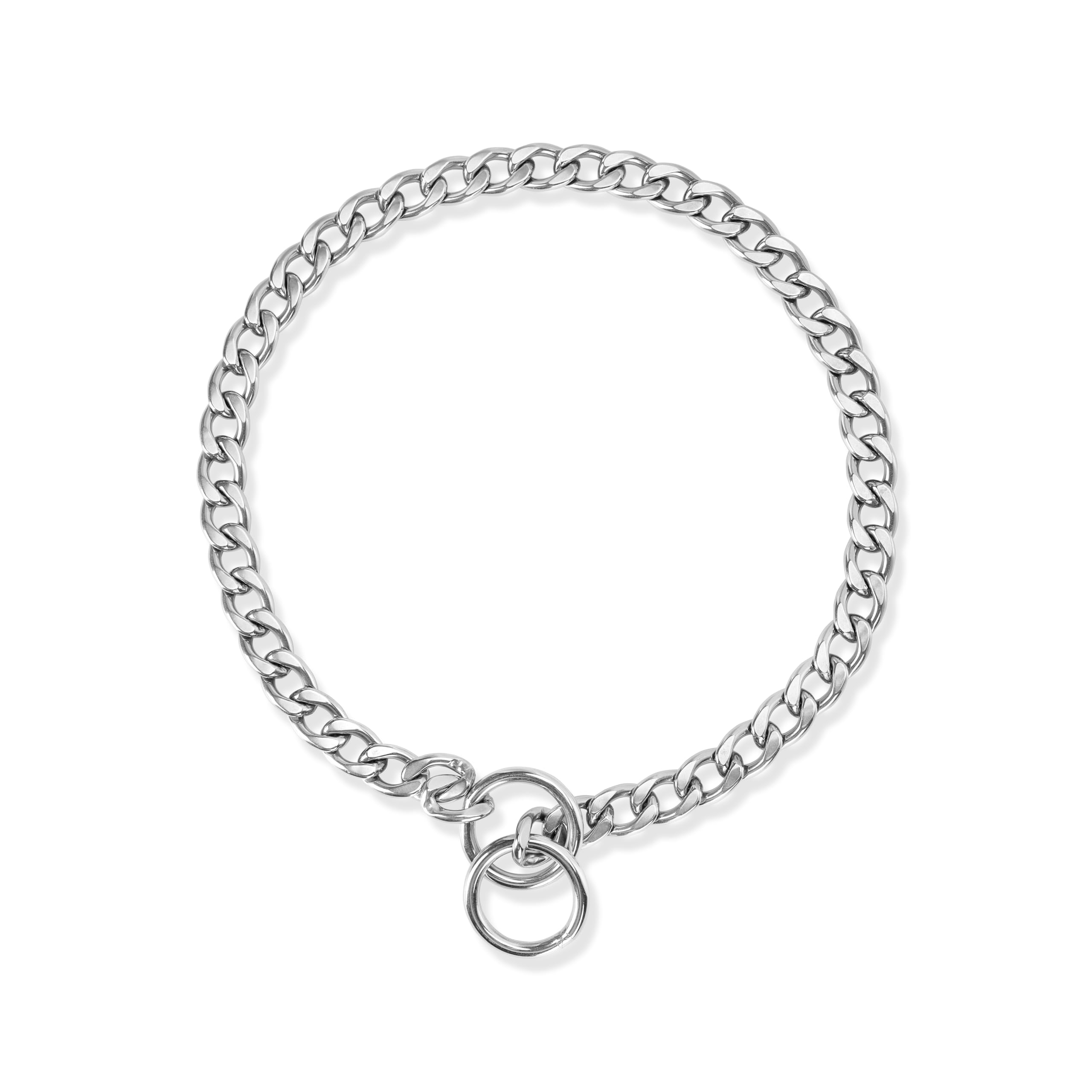 Azinoo Slip P Chain Collar, 304 Stainless Steel Training Choke Collar for Small Medium Large Dogs 20 in, 3 mm (Neck 15