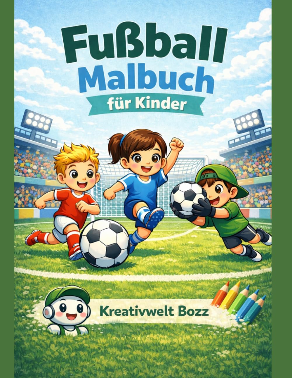 Fußball Malbuch für Kinder: Tolle Fußball-Ausmalbilder für kleine Fans | Spaß mit Spielern, Toren und Pokalen