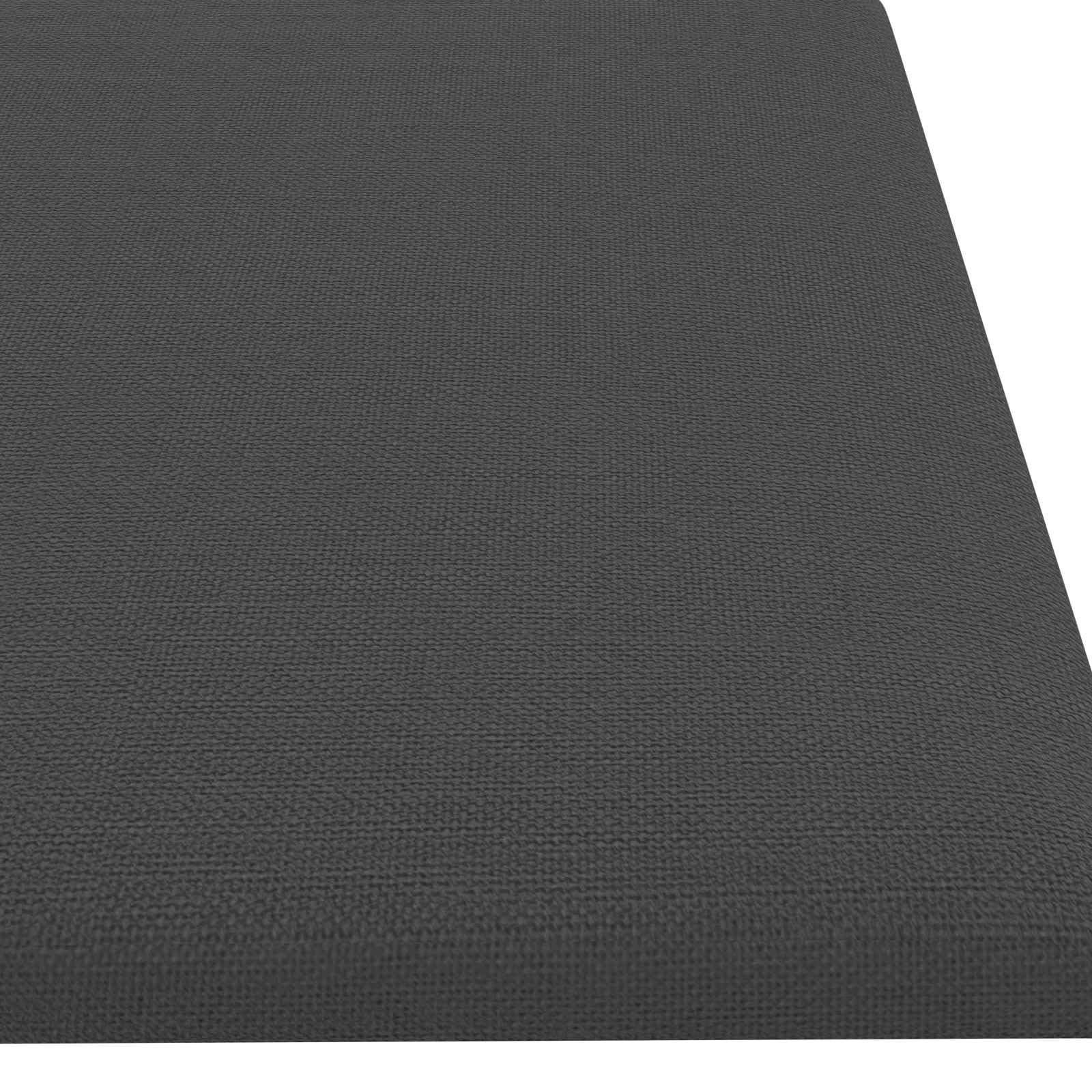 Juego de 12 cabezales de pared de tela gris oscuro de 60 x 15 cm, revestimiento de pared para dormitorio interior, panel acústico, renovación, decoración, montaje