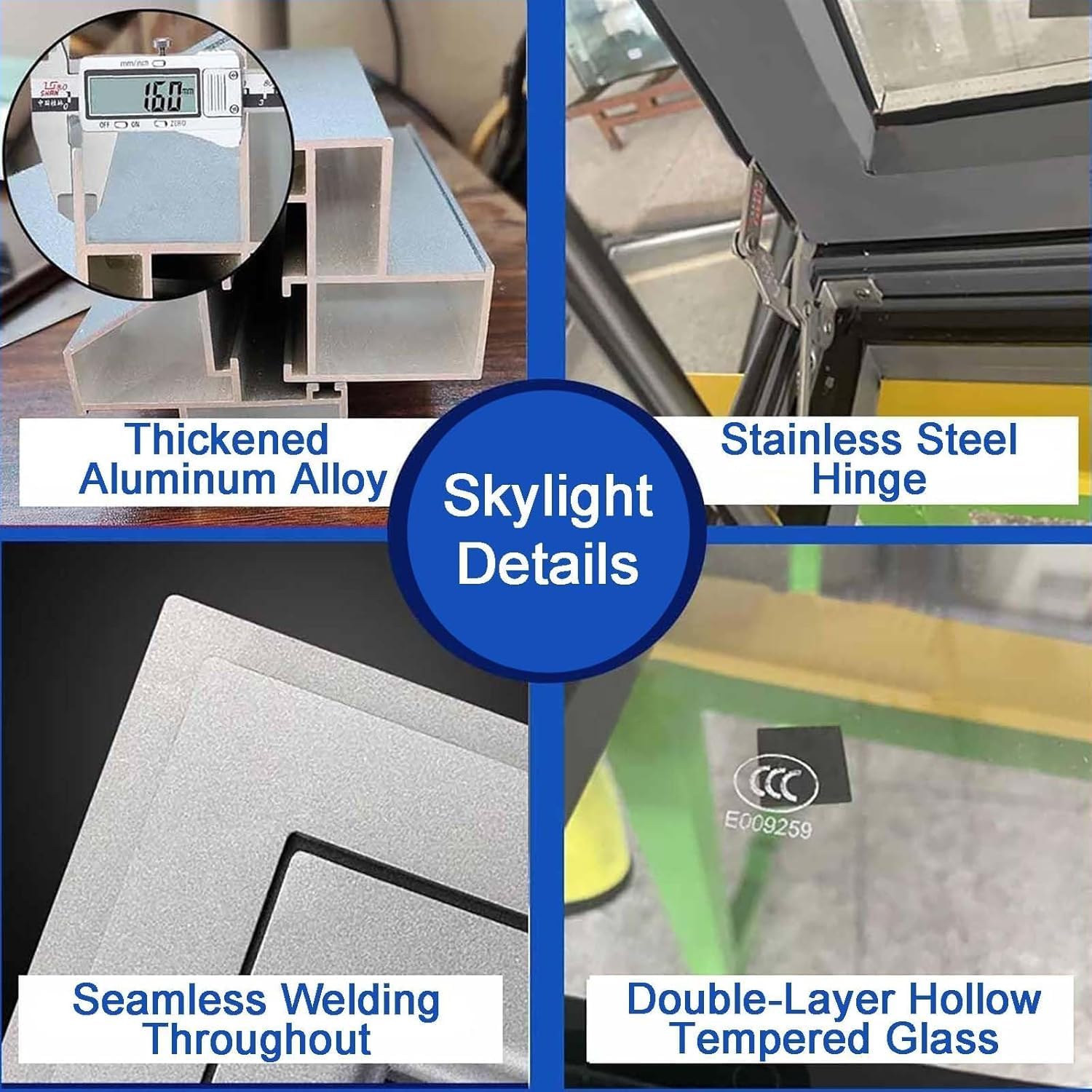 Skylight Roof Window, Skylight Basement Daylighting Door Multi-Angle Roof Viewing Aluminium Window (Size:32x28in/80x70cm)
