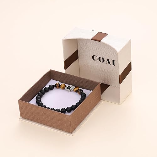 Miniatura 6 de Pulsera Hamsa con cuentas de piedra de tigre de ónix