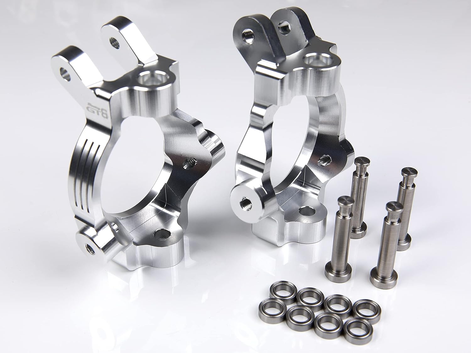 GTBRacing CNC Aluminum C-Hub Metal 1/5 RC Car LOSI 5ive -T C Hub Set Upgrade Parts (Silver)
