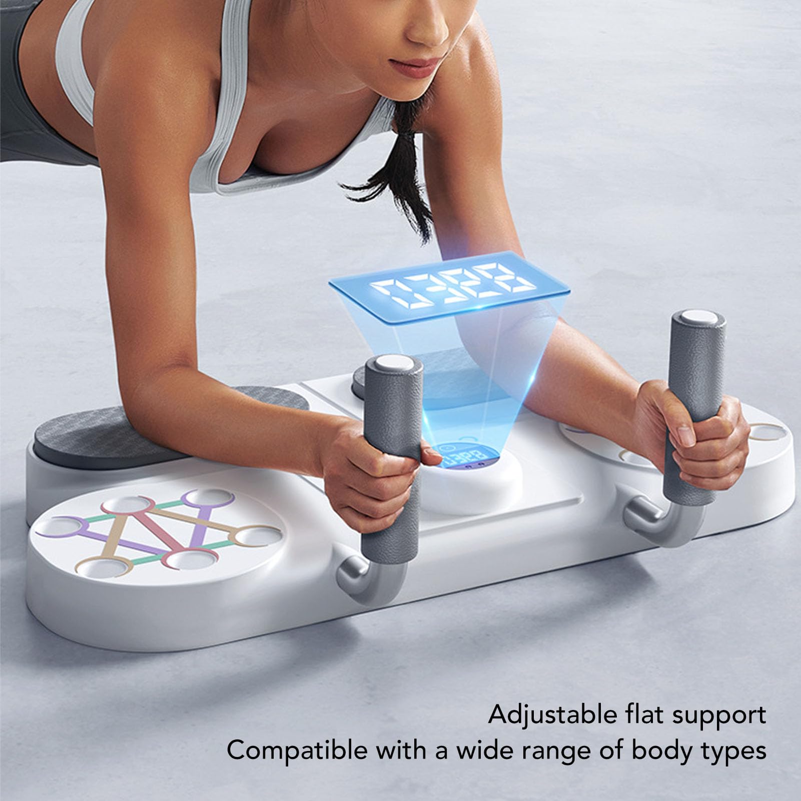 Conseil de Fitness Multifonctionnel Entraînement Musculaire Efficace Board d'exercice Multifonctionnel Économie d'espace Compact (WHITE)
