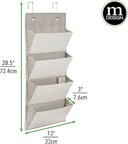 Miniatura 4 de mDesign - Soporte de pared de tela suave para colgar en la puerta Gris topo natural