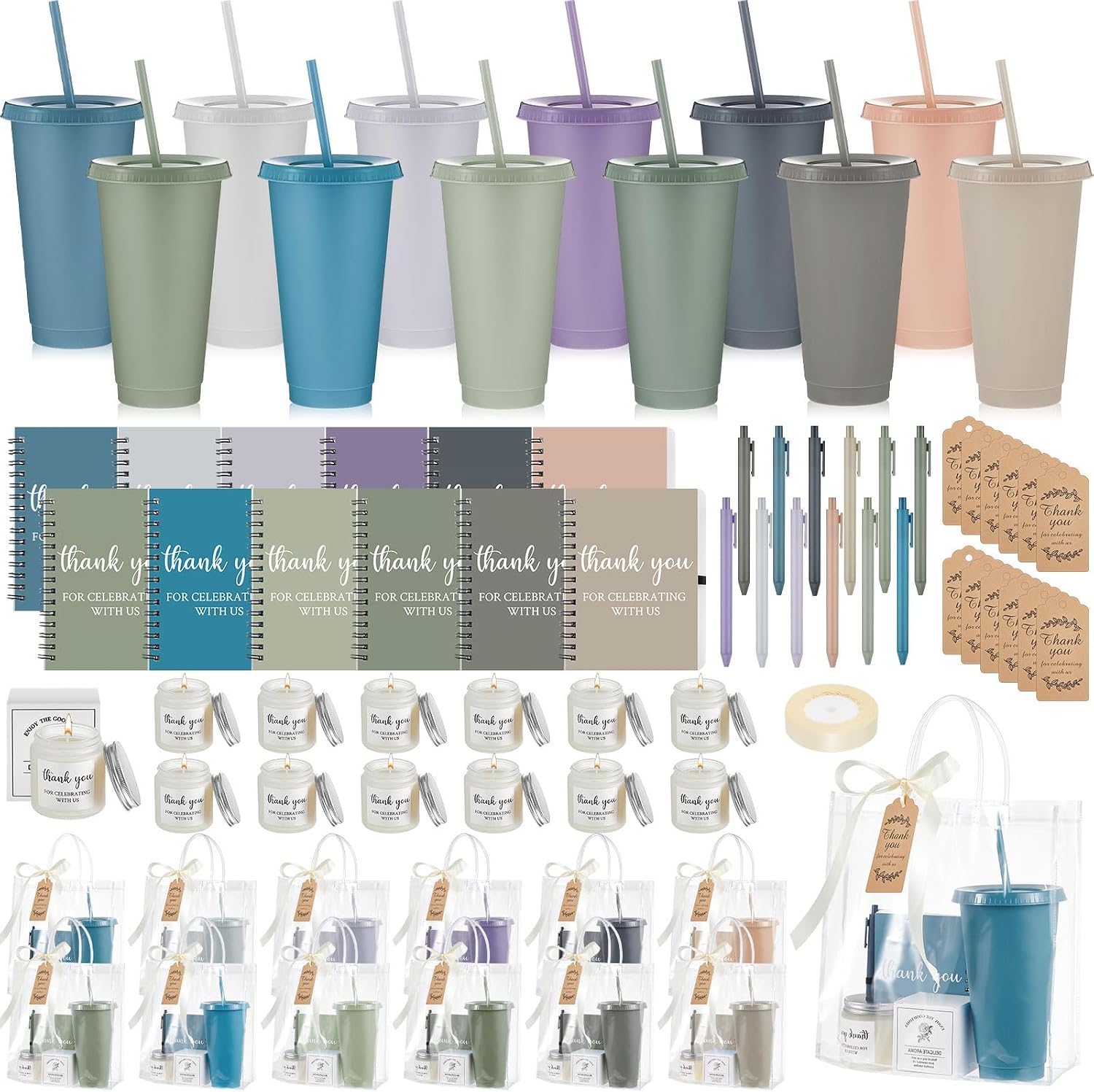 Nuogo 12 Sets New Parent Shower Prizes, Light Morandi Color, Classic Style