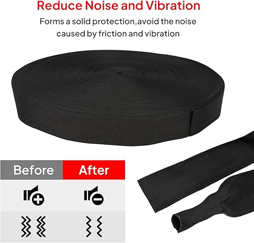 Miniatura 4 de Tubo de tela trenzada termorretráctil 2 en 1, se ajusta perfectamente a mangueracablealambre de forma irregular (1 pulgada, 22 pies)