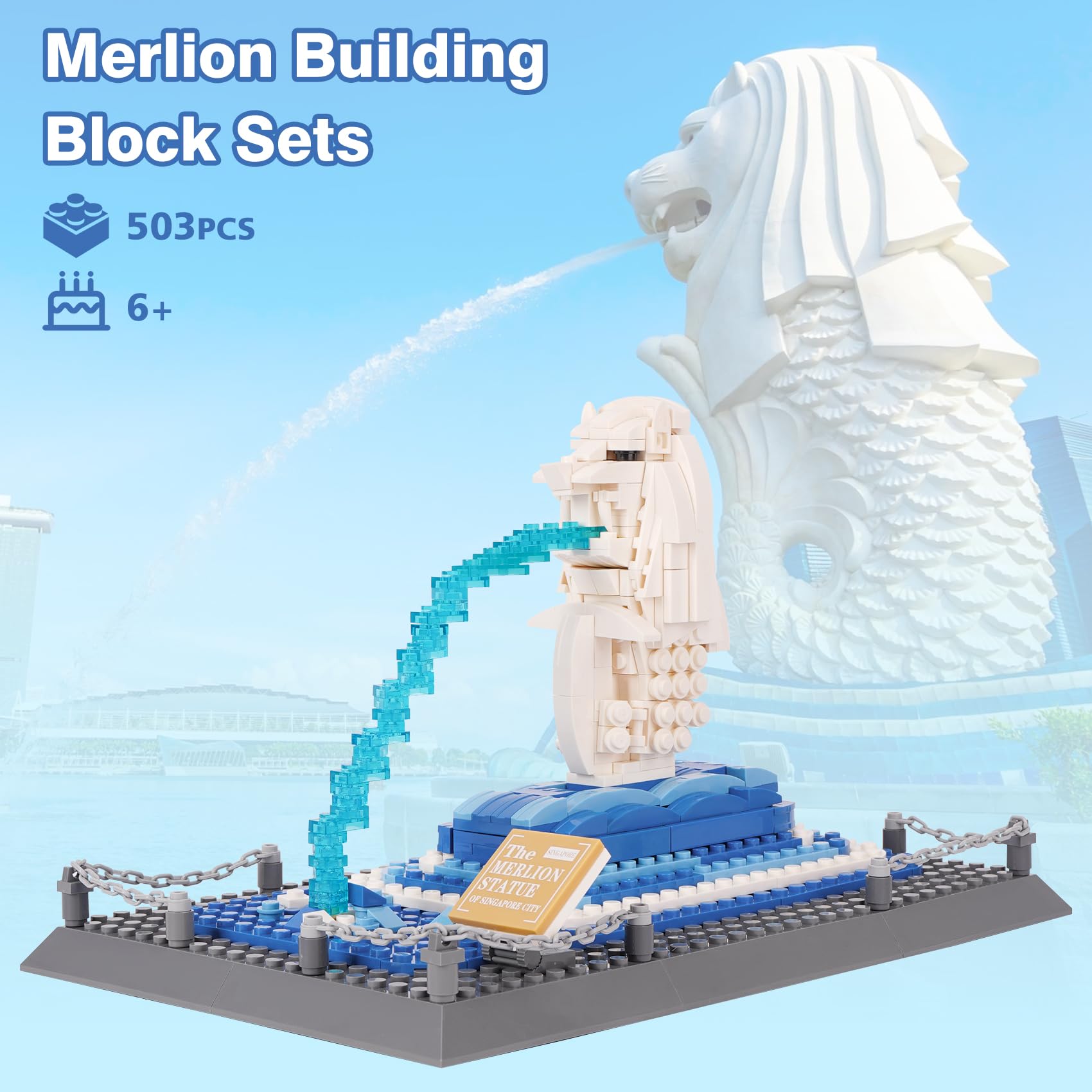 Oichy Merlion Building Block Sets Collectible Architecture Building Model Toys Famous Landmark Brick Sets for Kids and Adults (503pcs) - Image 2
