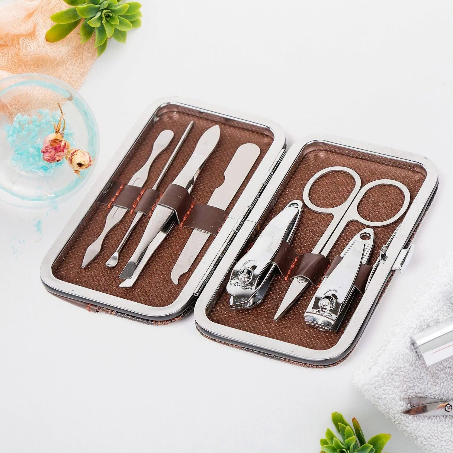 Tradehub 7 in 1 Manicure Kit, Pedicure Tools for feet, Nail Clipper, Manicure Pedicure kit for Women and Men Grooming Kit, Acne Needle, Nail Filer Kit Professional Manicure Pedicure Set with Case-image-16