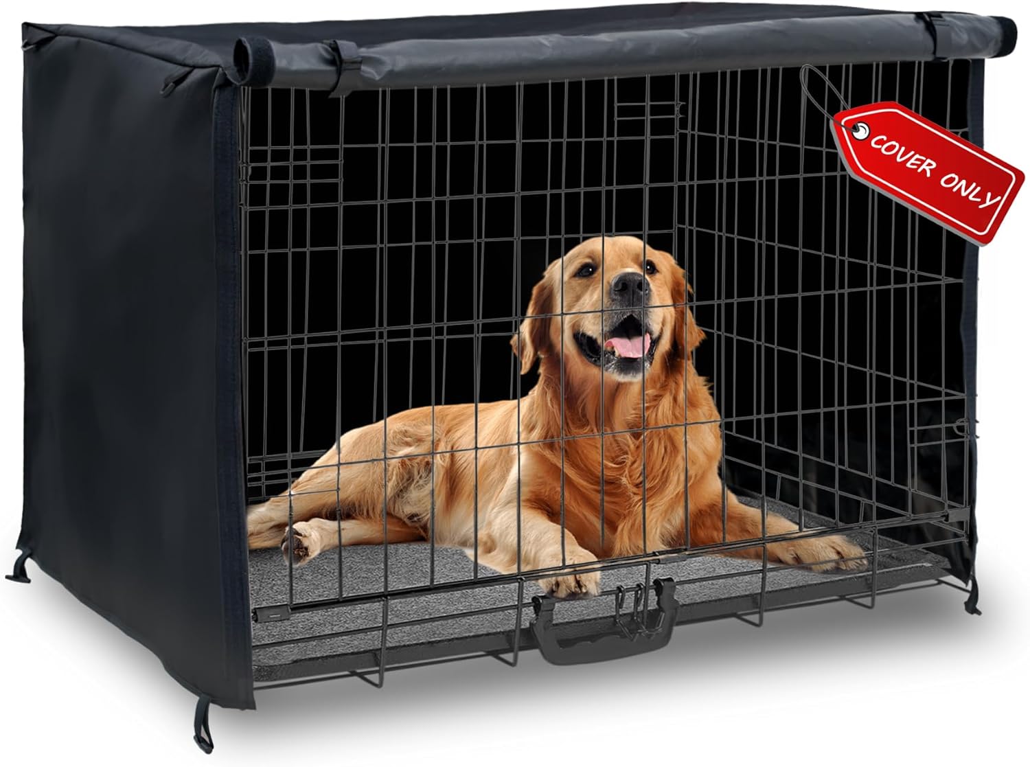 Dog Crate Cover 42in Waterproof Pet Kennel Cover for Outdoor/Indoor Protection, Durable Windproof Crate Cover Universal Fit for Wire Dog Crate (42''L*28''W*30''H-Black) 42''L*28''W*30''H Black