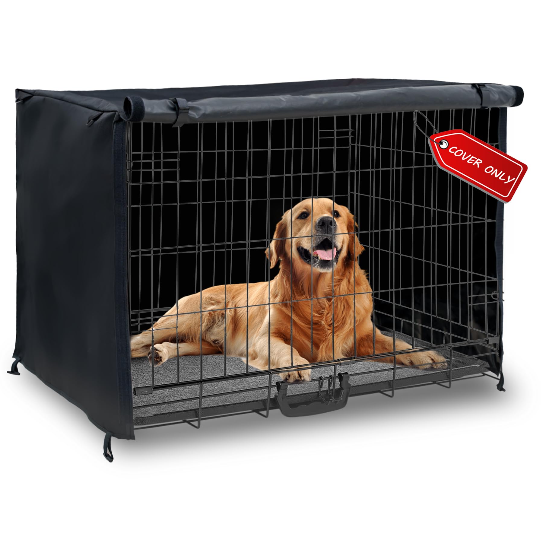 Softclub Dog Crate Cover 42in Waterproof Pet Kennel Cover for Outdoor/Indoor Protection, Durable Windproof Crate Cover Universal Fit for Wire Dog