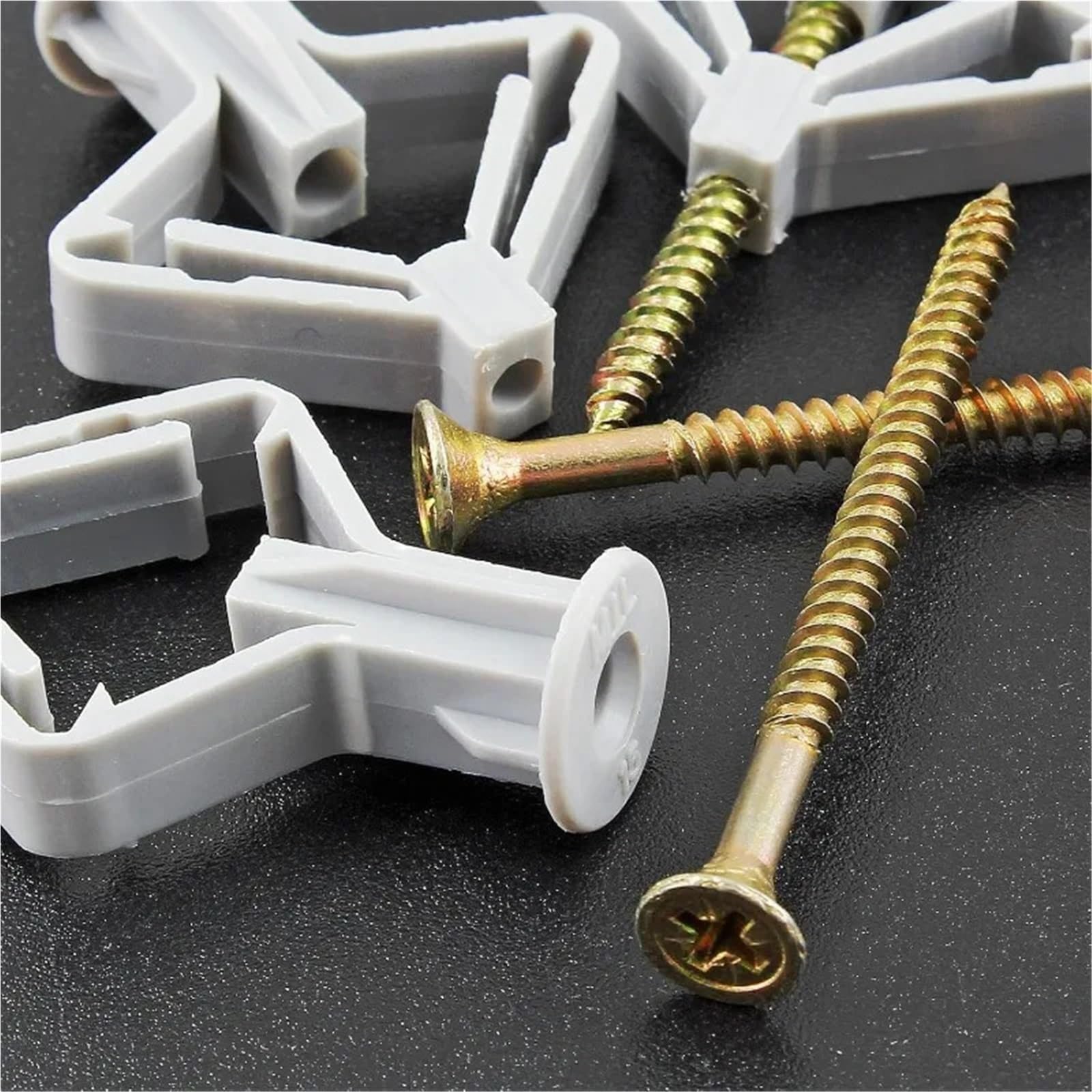 Dübel 10mm Gipskartondübel mit Befestigungsschrauben, selbstbohrende Expansionsschraubenrohre, Trockenbau-Ankerbolzen, Befestigungssätze(Color 2,200PCS (100 Sets))