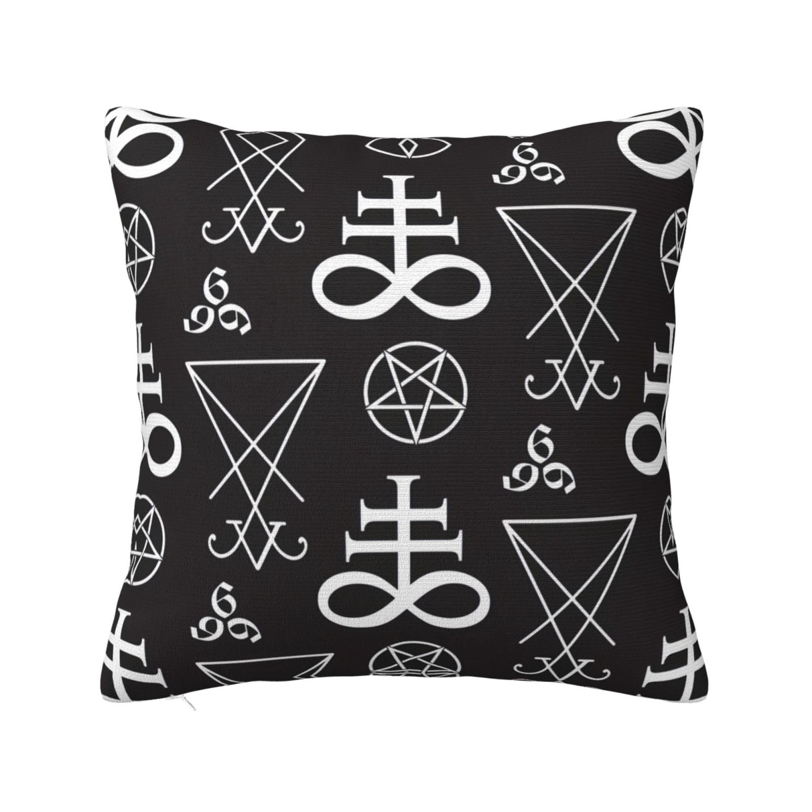 Cushion Cover Sigil Of Lucifer Satan Pentacle Occult Pentagram Symbols Pillow Case Decor Design Pillow Covers Print Pillowcases For Gifts, Sisters, Birthday Gifts, 45X45Cm