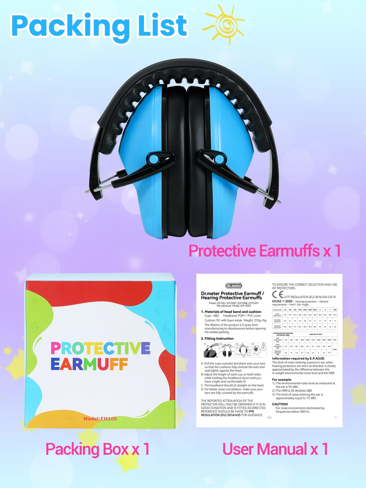 Dr.meter Noise Cancelling Headphones for Kids: Toddler Ear Protection Muffs view 9