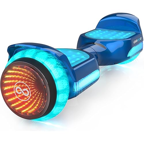 Gyroor Hoverboard Off Road All Terrian 6.5" Two-Wheel G11 Flash LED Light Self Balancing Hoverboards with Bluetooth Music Speaker and UL 2272 Certified for Kids Adults Gift.