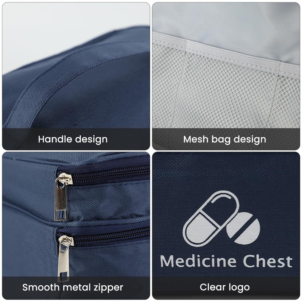 2 piezas Botiquin de Primeros Auxilios, Impermeable portátil, de gran capacidad, bolsa de almacenamiento de medicamentos para el hogar, la oficina, viajes, vehículos recreativos, de moda