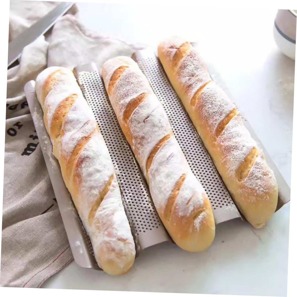 Amosfun Kastenform Zum Brotbacken 3 Schlitze Französische Brotform Gärkorb Für Sauerteigbrot Antihaftbeschichtete Backform Brotbackgeschirr Für Brot