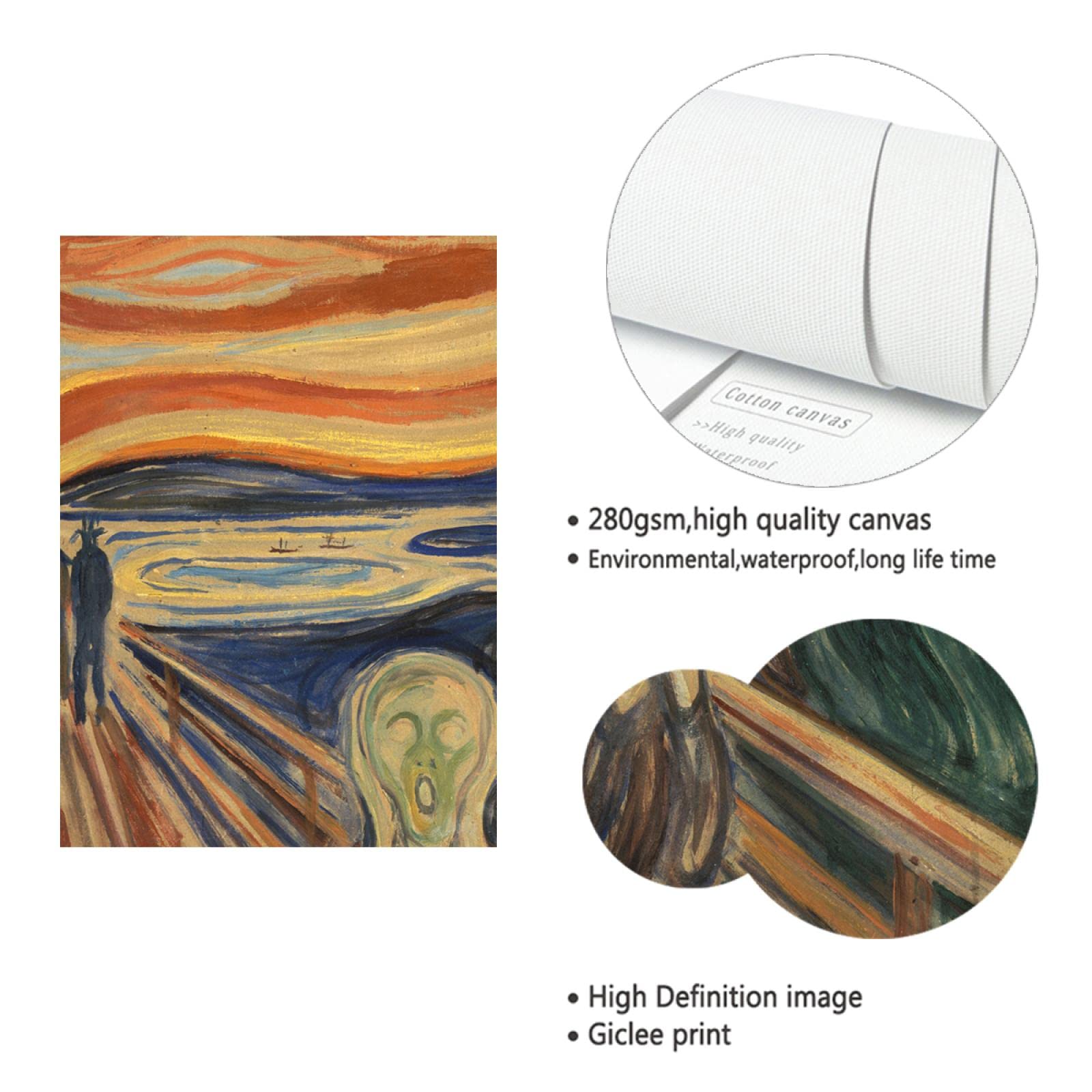 Amazon.co.jp: エドヴァルド・ムンク 叫びのキャンバスに写真、1893年