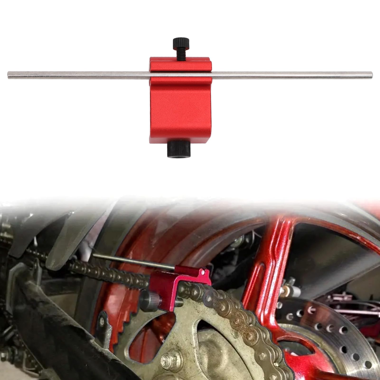 Outil Alignement Chaîne Moto - Réglage Rapide - Alliage Aluminium - Pour VTT Et Scooter